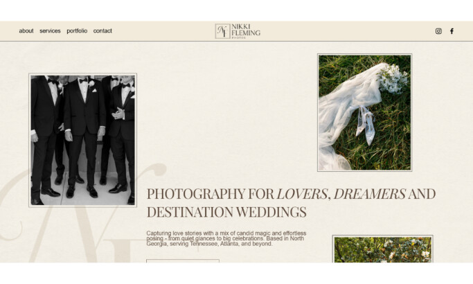 Nikki Flemming Photos website design by Patten Creative