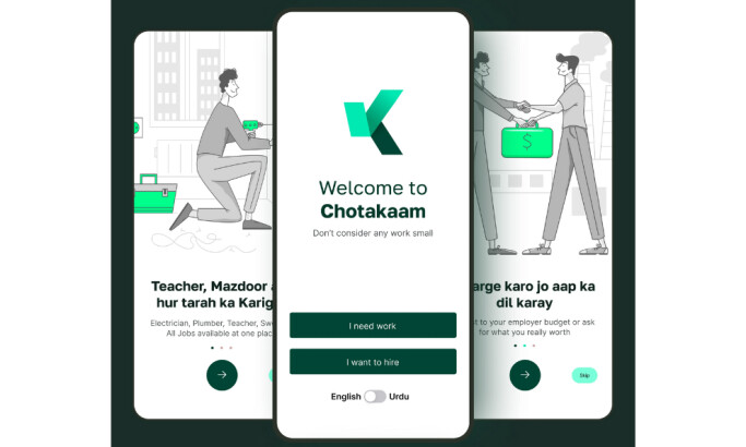 ChotaKaam app design by ProDesign Tech