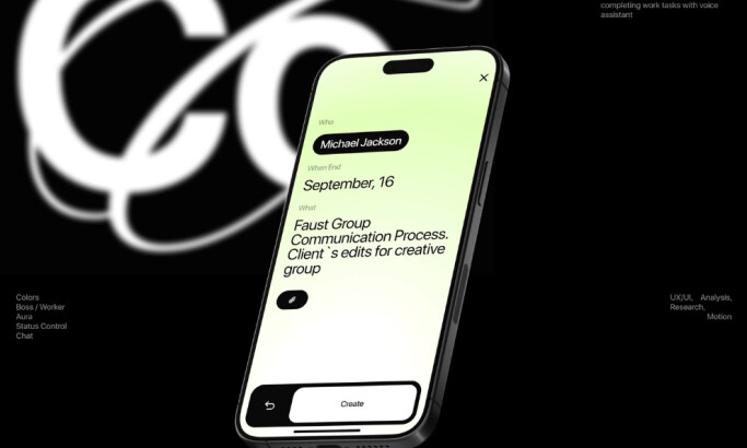 Co. Voice Assistant app design by Tactic Bureau