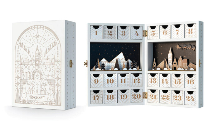 Enchant Christmas Advent Calendar packaging design by Bek Design.