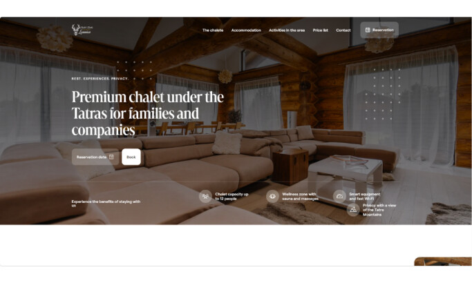 Chalet Matthe website design by SCR design