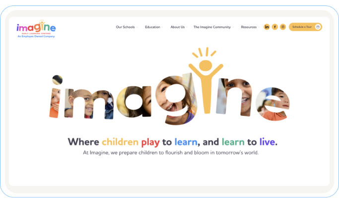Imagine ELC website design by Storm Brain