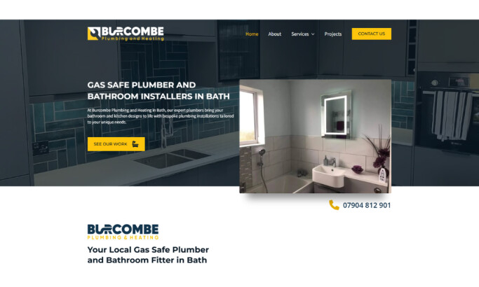 Burcombe Plumbing website design by Onpoint Creations