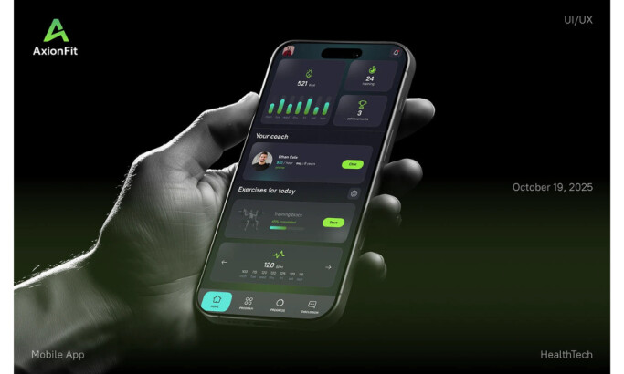 AxionFit app design by Klyuev Yuriy
