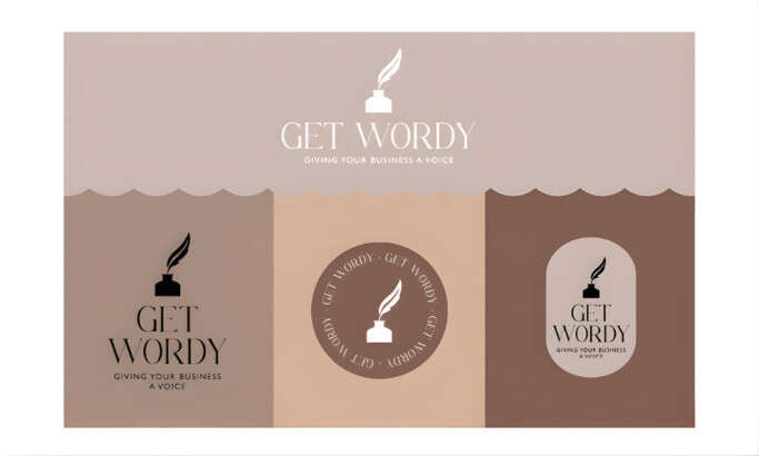 Get Wordy Logo Design by Design Crumbs Studio