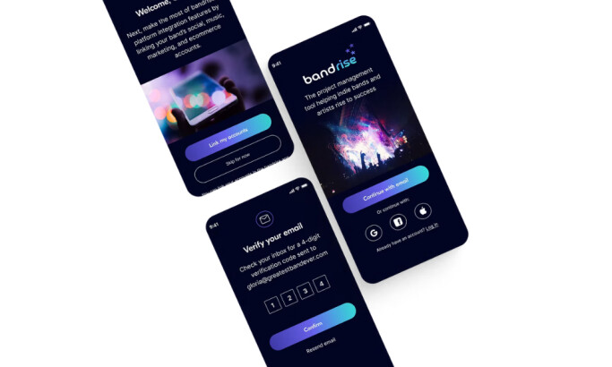 Bandrise App Design by Marti Walker Design
