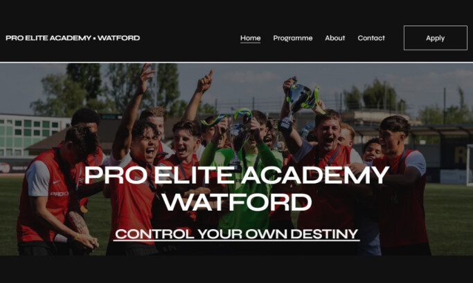 Pro Elite Watford website design by Kreate Media.
