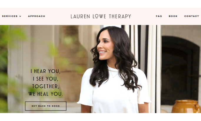 Lauren Lowe Therapy website design by Thrasher Design Studio.