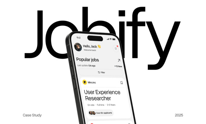Jobify app design by Digcy Design.