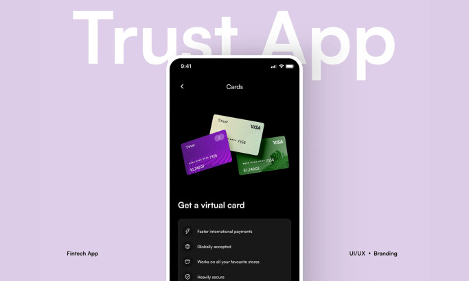 Trust app design by Ninefortyone Agency.