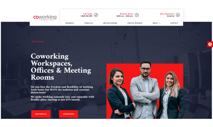 Coworking Connection Website Design by Congruent Digital
