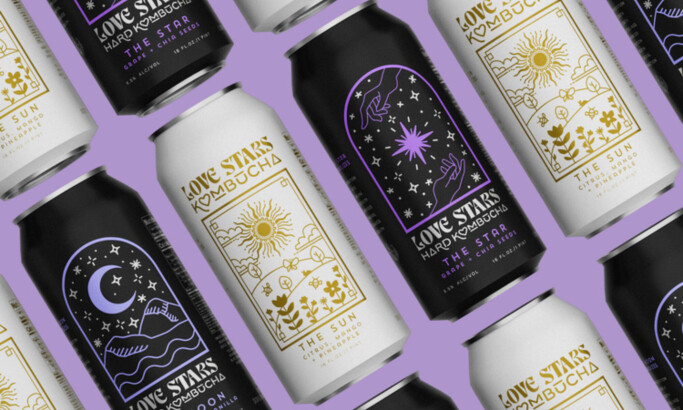 Love Stars Kombucha Packaging Design by Jazmyne Choi