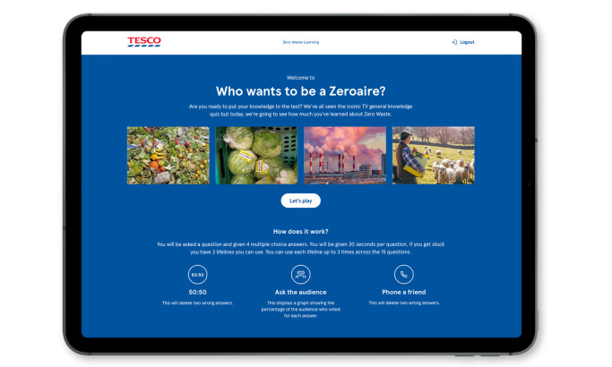 Tesco Zero Waste Learning website design by Electric Circus.