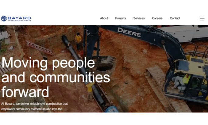 Bayard Construction Group website design by Three Wolf.