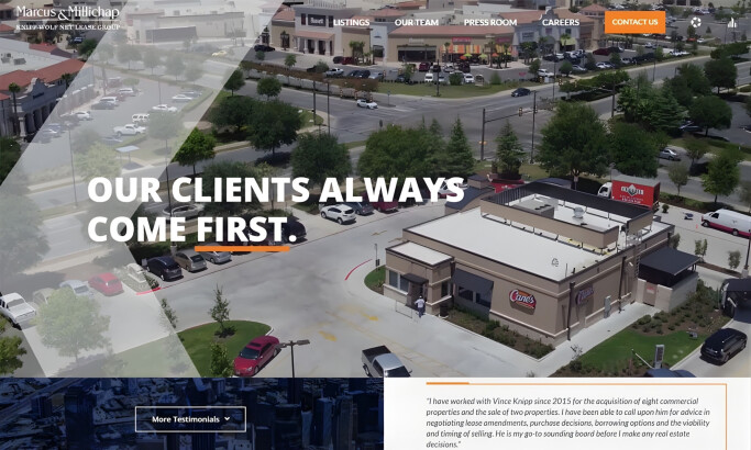 Knipp Wolf Net Lease Group Website Design by Calico Marketing