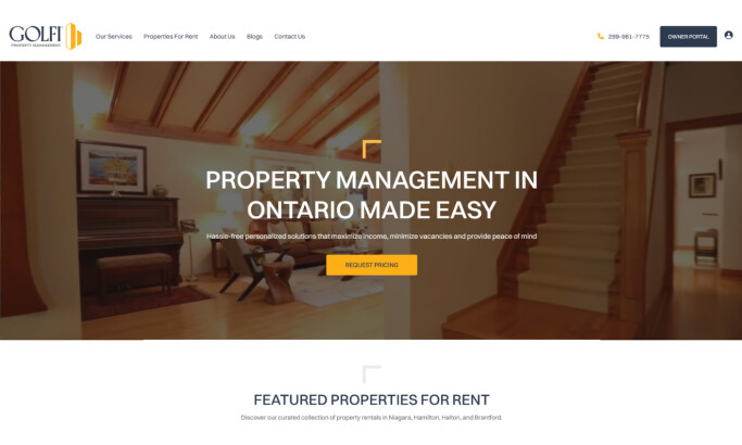GOLFI Property Management Website Design