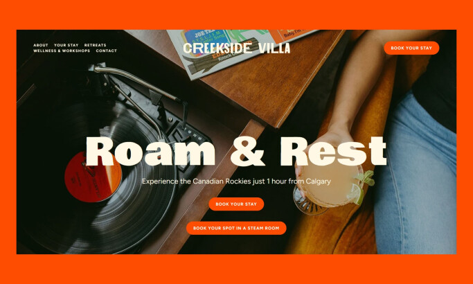 Creekside Villa Website Design by Twin Studio