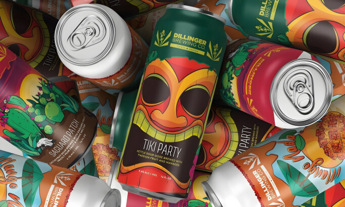 Dillinger Brewing Packaging by Katie Rou Design