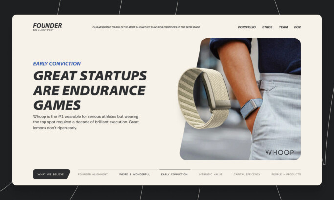 Founder Collective website design by GoingClear.