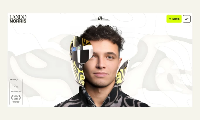 Lando Norris Website Design by Off+Brand.