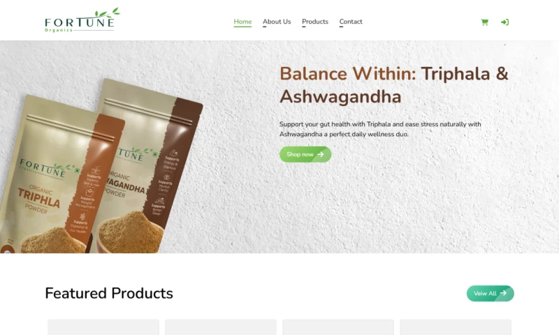 Zyden IT Solutions - Fortune Organics Website