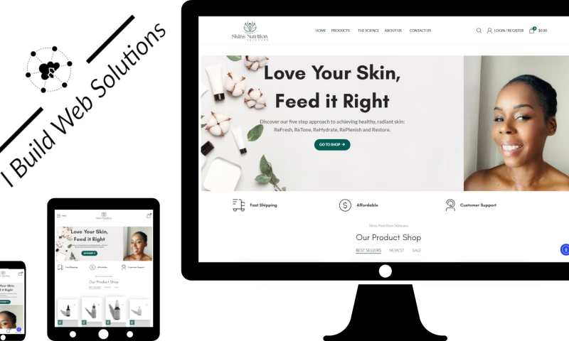 I Build Web Solutions - Skins Nutrition Skincare Web Design