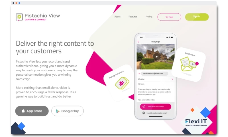Flexi - Pistachio View - CRM System for Video Sales