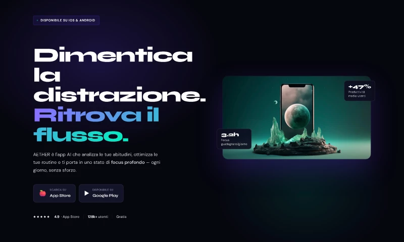 Sabriel Agency - AETHER - Landing Page App AI