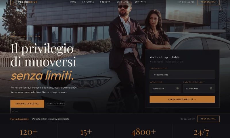 Sabriel Agency - Velox Drive - Sito Web Noleggio Auto di Lusso