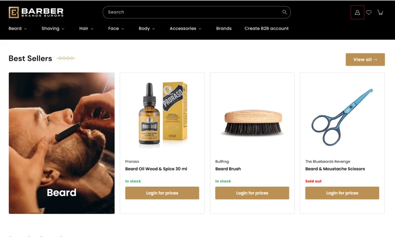 Barber Brands Europe Shopify eCommerce Development