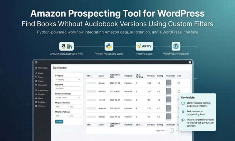 Data Prism - Amazon and WordPress Integration using Python and Apify