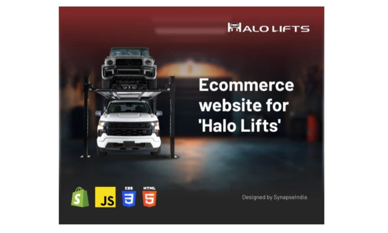 SynapseIndia Outsourcing - Shopify website for 'Halo Lifts' in Canada