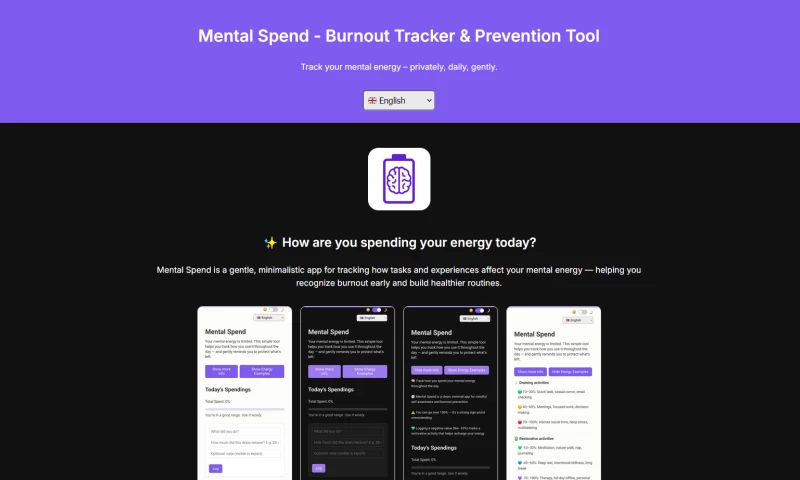 Selenicore - Mental Spend: Burnout Tracking & Prevention Tool