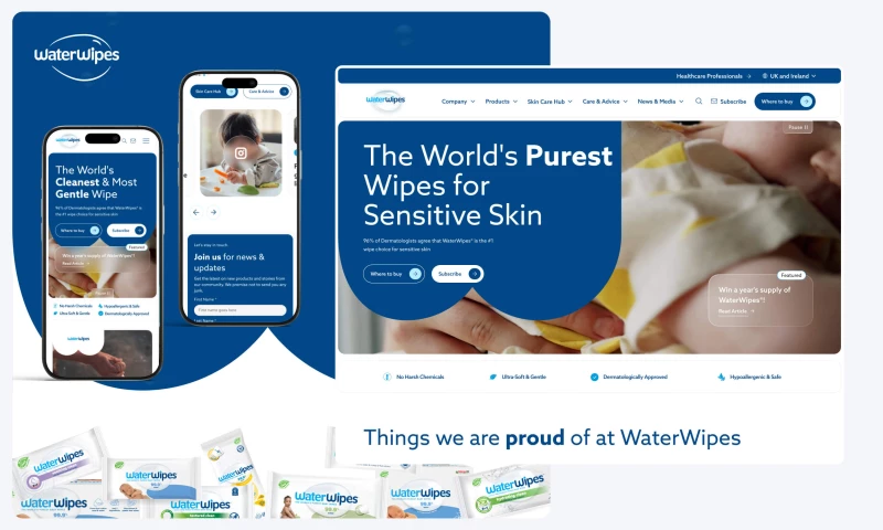 Kooba - Website Updates and Maintenance for WaterWipes