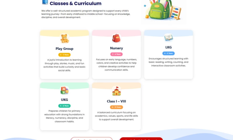 Rahat Web Design - Infant Prep School Website Design & Development