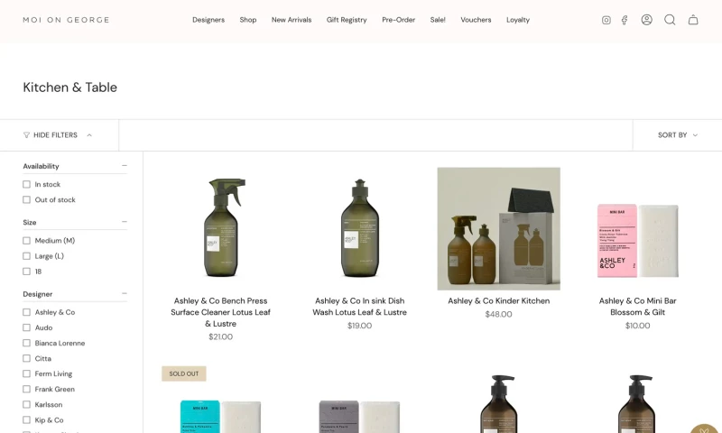 Moi on George | Shopify Homewares Overhaul