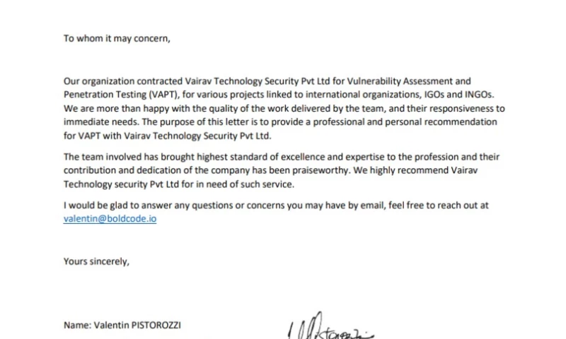Vairav Tech - Vulnerability and Penetration Testing (VAPT)