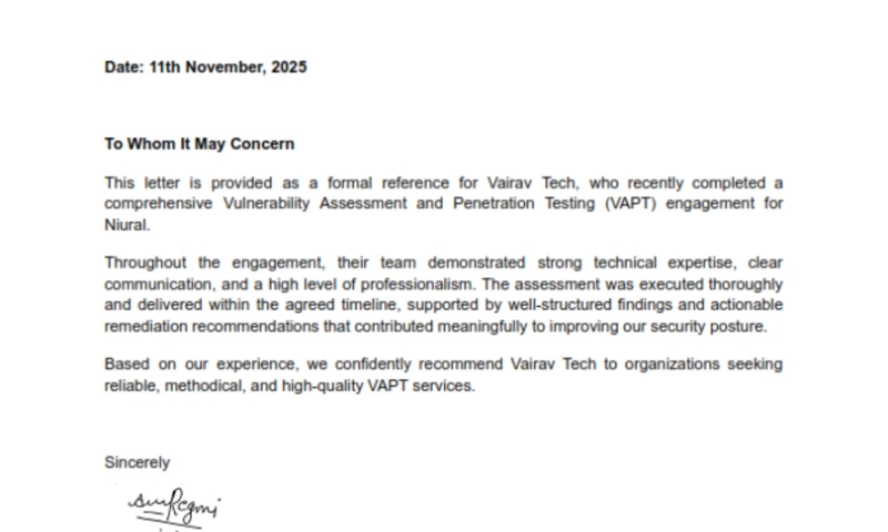 Vairav Tech - Vulnerability and Penetration Testing (VAPT)