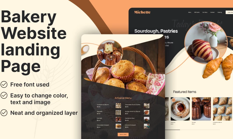 eWebWorld - Michette Bakery | Landing Page Design
