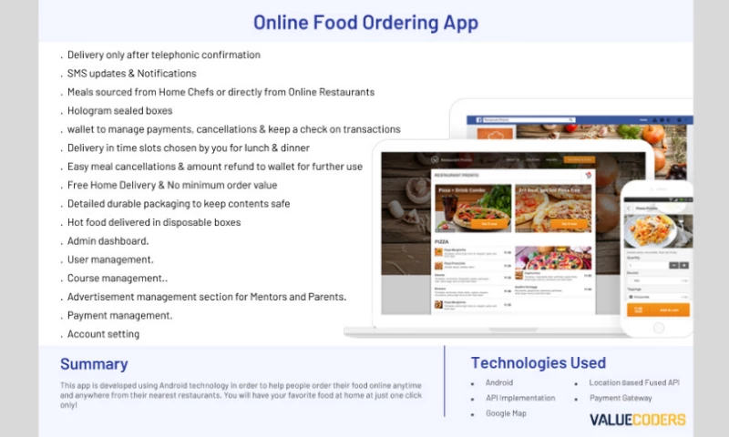 ValueCoders - Online Food Ordering App