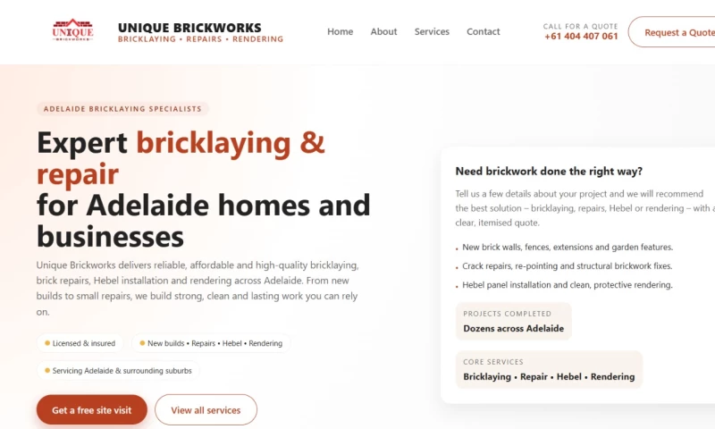 Gofillip - Unique Brickworks Masonry Services Website