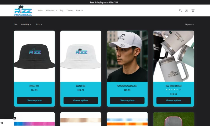 Digital Heroes - Rizz Pickleball - Shopify eCommerce Store Design & Development