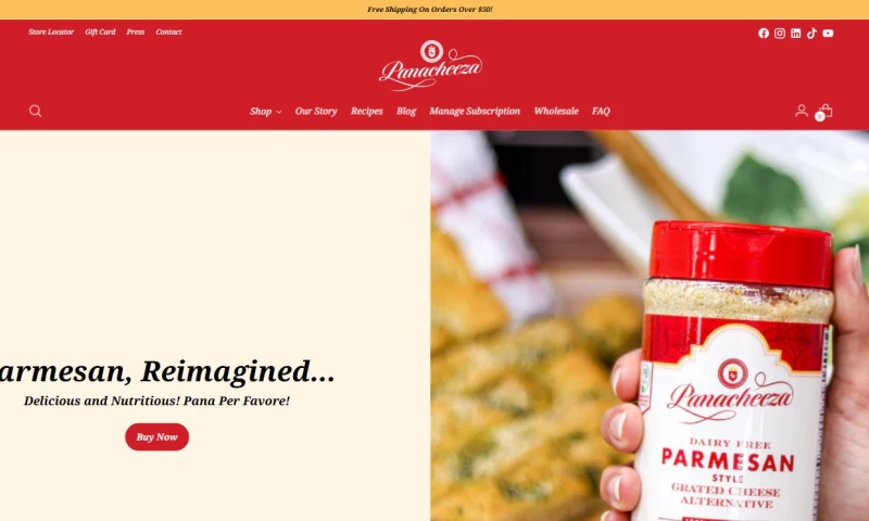 Digital Heroes - Panacheeza - Dairy-Free Parmesan Shopify Store