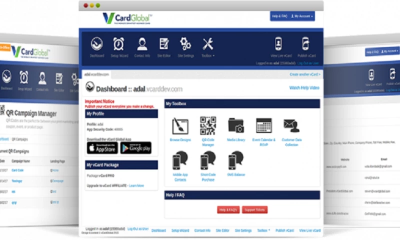 Vcard Global Web- Digital Card and Contact Manager