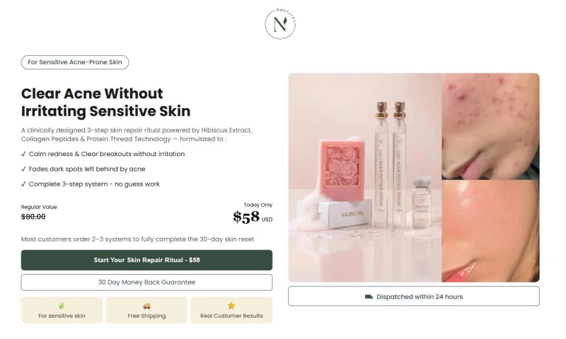 Digital Heroes - Neytures – Hibiscus Acne Skincare System for Sensitive Skin