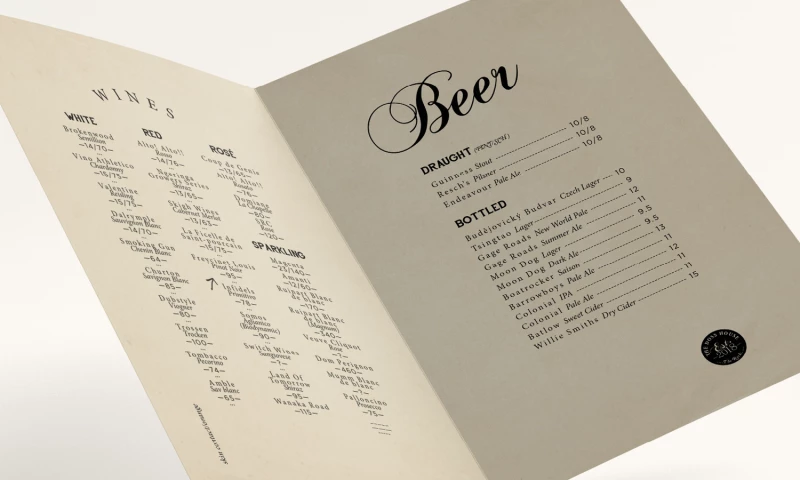 The End Creative Agency - The Doss House menu design