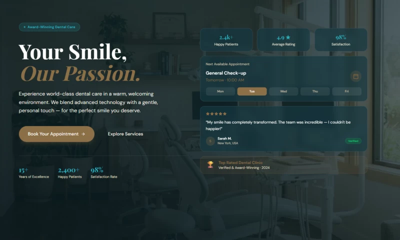 Regime Technologies - PureSMILE - Dentist Website