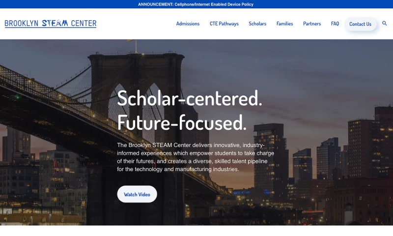 Transfuture - Web Design & Development for Brooklyn STEAM Center