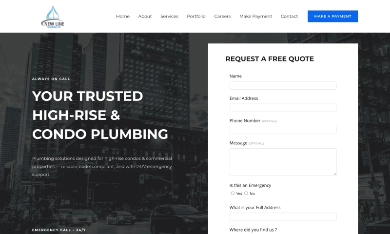 New Line Plumbing Website Design