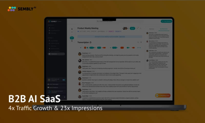 AI SaaS SEO Growth: 4x Traffic & 23x Impressions